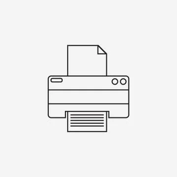 Printer thin line icon, outline vector logo illustration, linear 스톡 일러스트