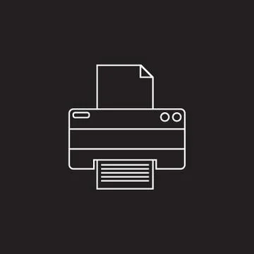 Printer thin line icon, outline vector logo illustration, linear Stock Illustration