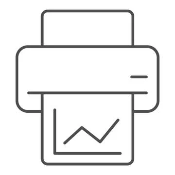 Printer thin line icon. Print vector illustration isolated on white. Printout 스톡 일러스트
