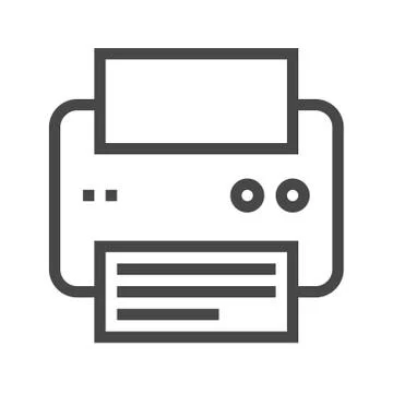 Printer Thin Line Vector Icon Stock Illustration