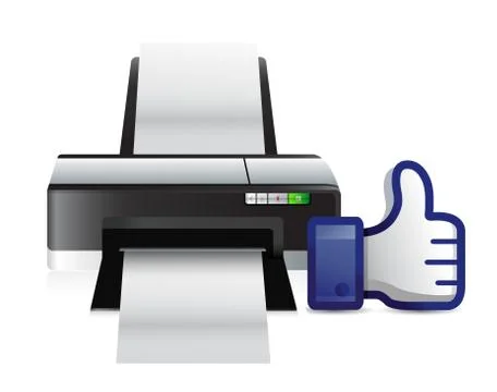 Printer thumbs up like illustration design over white Stock Illustration