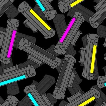 Printer toner cartridge CMYK pattern seamless. Cyan and Magenta. Yellow and K Stock Illustration