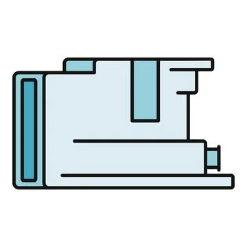 Printer toner cartridge icon representing office supply 스톡 일러스트