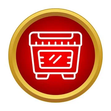 Printer toner cartridge vector icon on red circle Stock Illustration