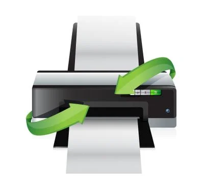 Printer turning arrows illustration design over a white background Stock Illustration