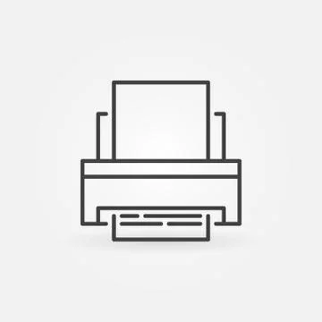 Printer vector concept icon in thin line style 스톡 일러스트