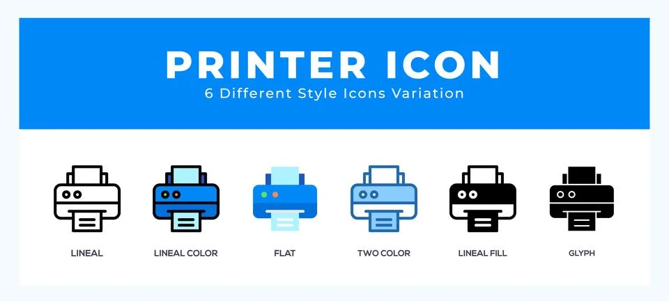 Printer vector icon. with different styles vector illustration. Illustrazione stock