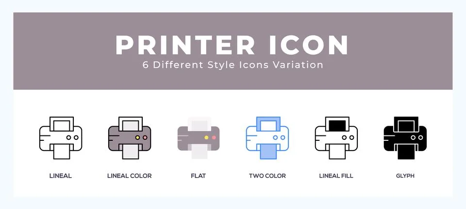 Printer vector icon. with different styles vector illustration. Illustrazione stock