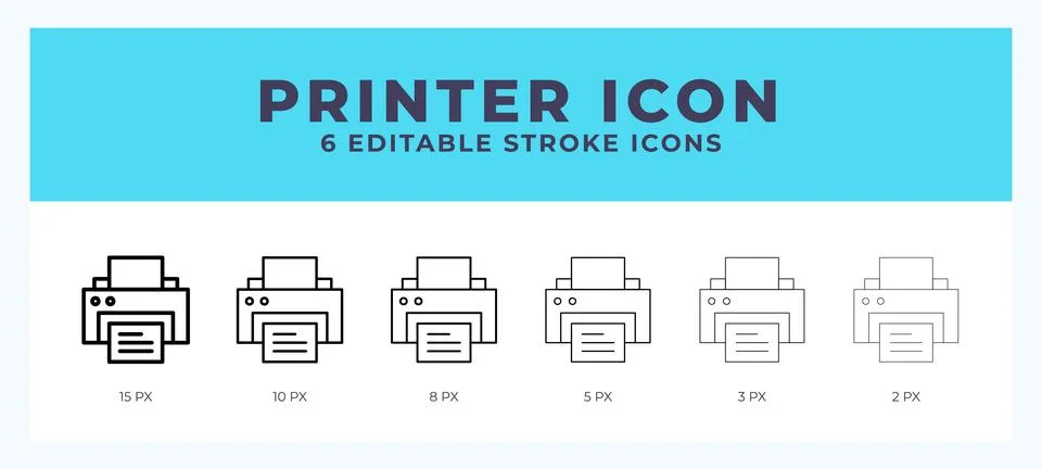 Printer vector icon for web and app. Editable stroke vector illustration Stock Illustration