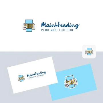 Printer vector logotype with business card template. Elegant corporate identi Stock Illustration