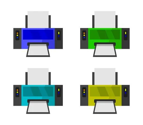 Printer in vector on white background イラスト素材