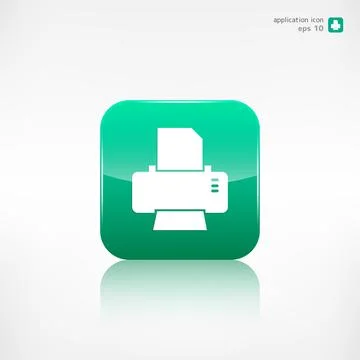 Printer web icon. Application button. Stock Illustration
