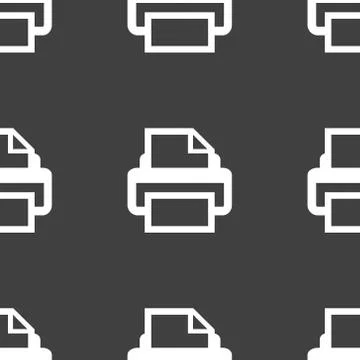 Printer web icon. flat design. Seamless pattern. Stock Illustration