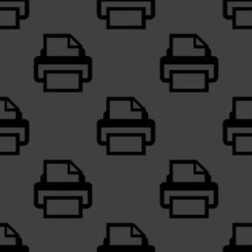 Printer web icon. flat design. Seamless pattern. Stock Illustration