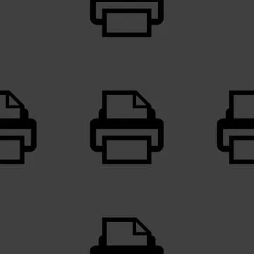 Printer web icon. flat design. Seamless pattern. Stock Illustration