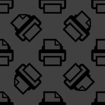 Printer web icon. flat design. Seamless pattern. Stock Illustration
