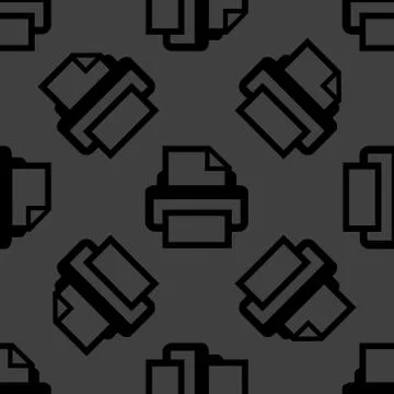 Printer web icon. flat design. Seamless pattern. Stock Illustration