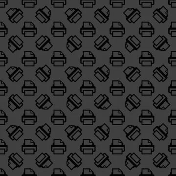 Printer web icon. flat design. Seamless pattern. Illustrazione stock