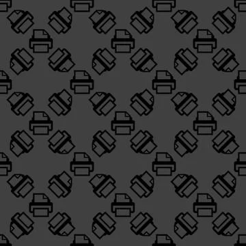 Printer web icon. flat design. Seamless pattern. Stock Illustration