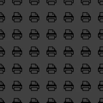 Printer web icon. flat design. Seamless pattern. Stock Illustration