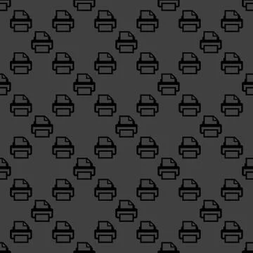 Printer web icon. flat design. Seamless pattern. Stock Illustration