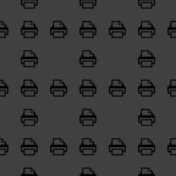 Printer web icon. flat design. Seamless pattern. Stock Illustration