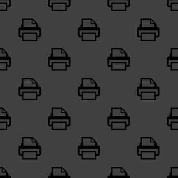 Printer web icon. flat design. Seamless pattern. Stock Illustration