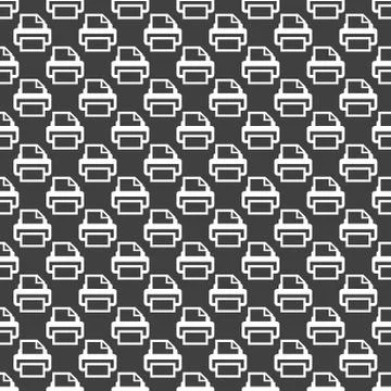 Printer web icon. flat design. Seamless pattern. Stock Illustration
