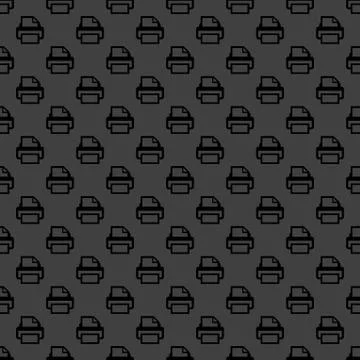 Printer web icon. flat design. Seamless pattern. Stock Illustration