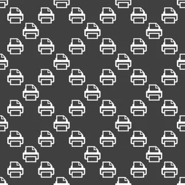 Printer web icon. flat design. Seamless pattern. Stock Illustration