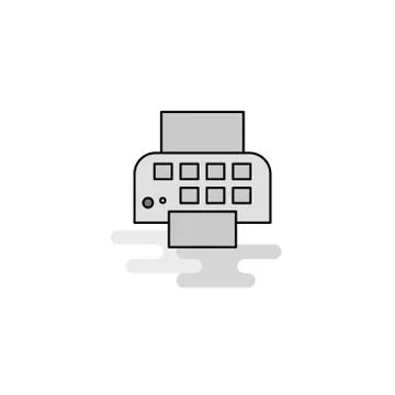Printer Web Icon. Flat Line Filled Gray Icon Vector イラスト素材