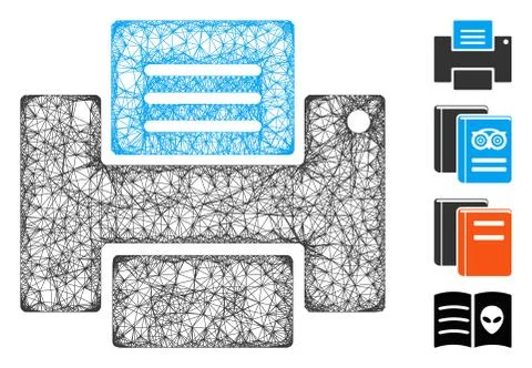 Printer Web Vector Mesh Illustration Stockillustratie