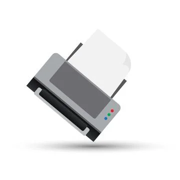Printer on white background Stock Illustration