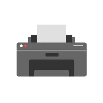 Printer on white background. Vector illustration in trendy flat style. EPS 10 Stock Illustration