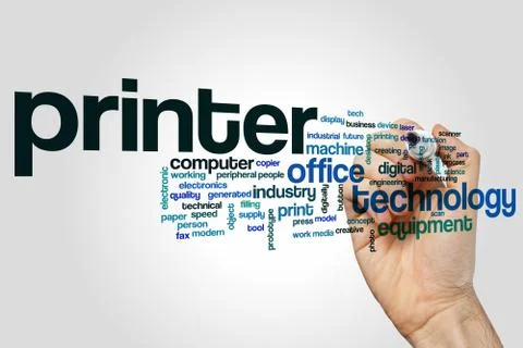 Printer word cloud concept Illustrazione stock