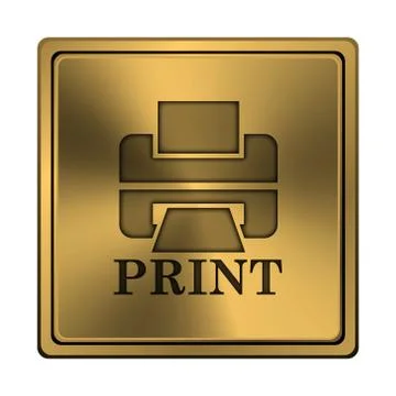 Printer with word print icon Illustrazione stock