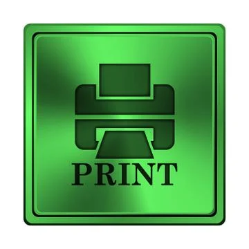 Printer with word print icon 스톡 일러스트