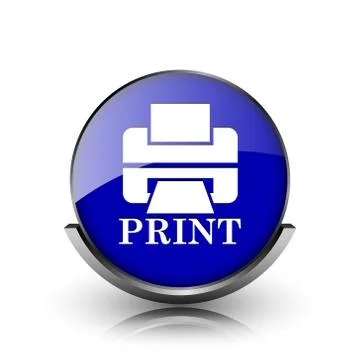 Printer with word print icon Stock Illustration