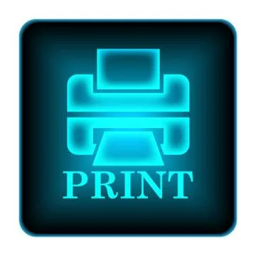 Printer with word print icon Stock Illustration