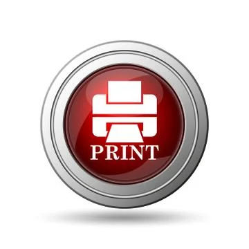 Printer with word print icon Stock Illustration