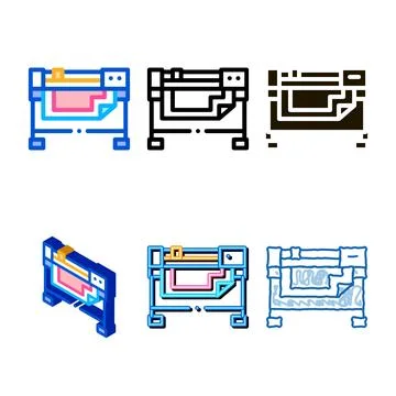 Printer for work icon variety vector outline Stock Illustration