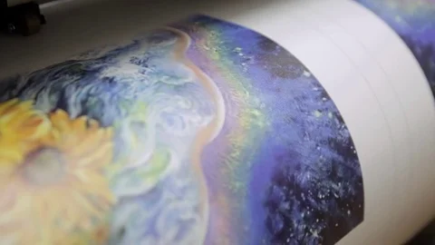 Printer is working,Production technology in the printing Stock Footage 83299500