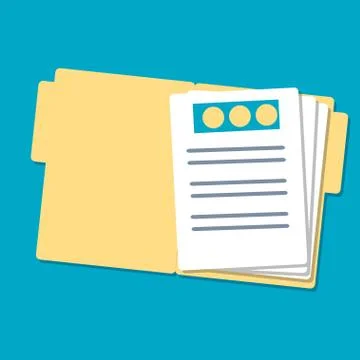 PrintFolder with documents. vector illustration flat style. Stock Illustration