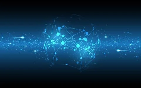 PrintGlobal network connection abstract technology background global business Stock Illustration