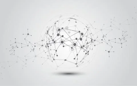 PrintGlobal network connection abstract technology background global business Stock Illustration