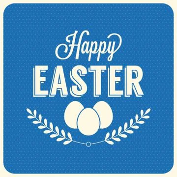 PrintHappy Easter typographical background, flat design Stockillustratie