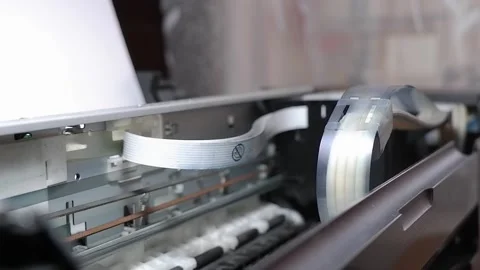 The printhead of the inkjet printer takes its original position Stock Footage 172166017