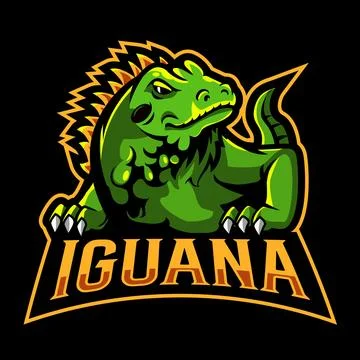 PrintIguana mascot logo design vector with modern illustration concept Stock Illustration