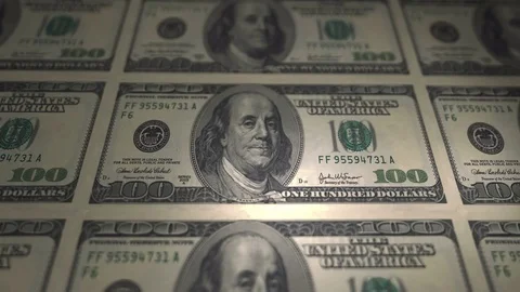 Printing 100 dollar notes loop Stock Footage 74757101