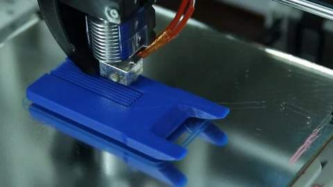 Printing on a 3D printer layout.Сlose-up Stock Footage 84785218
